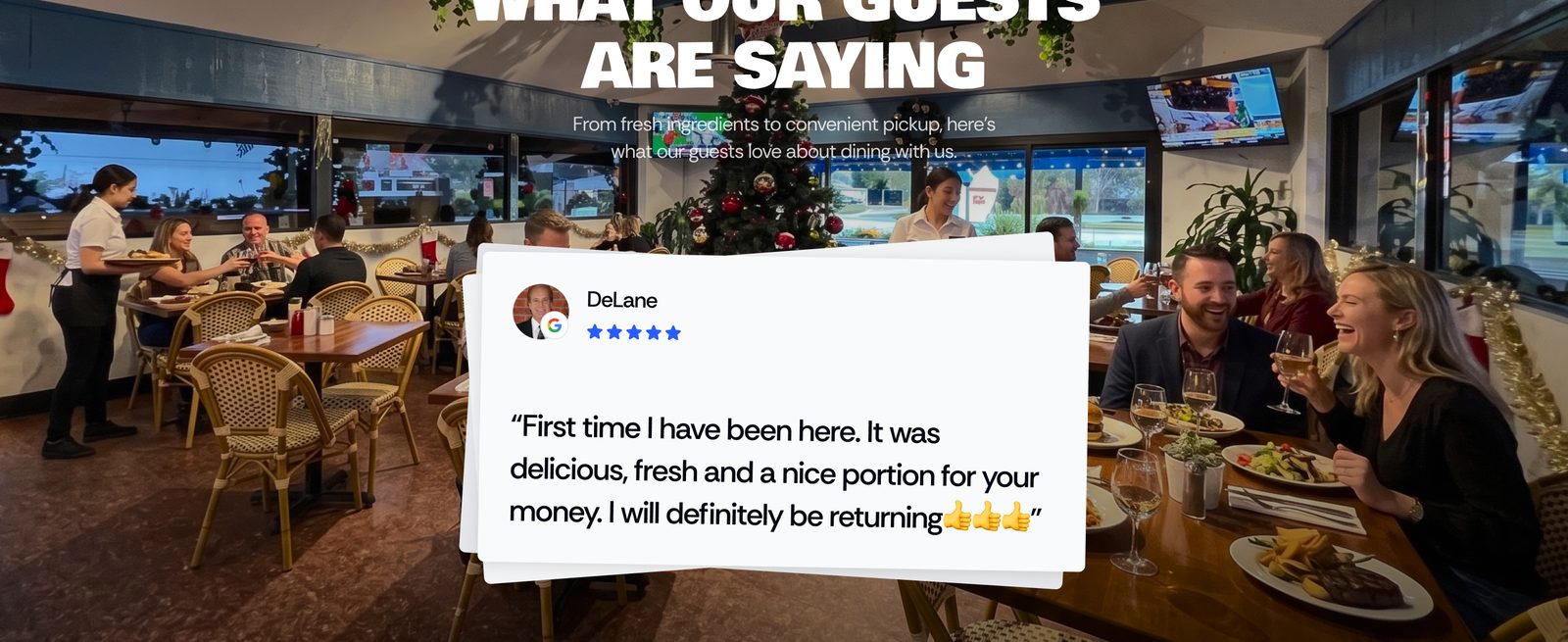 Guests dining at Z's Greek. DeLane wrote: First time I have been here. It was delicious, fresh and a nice portion for your money. I will definitely be returning.
